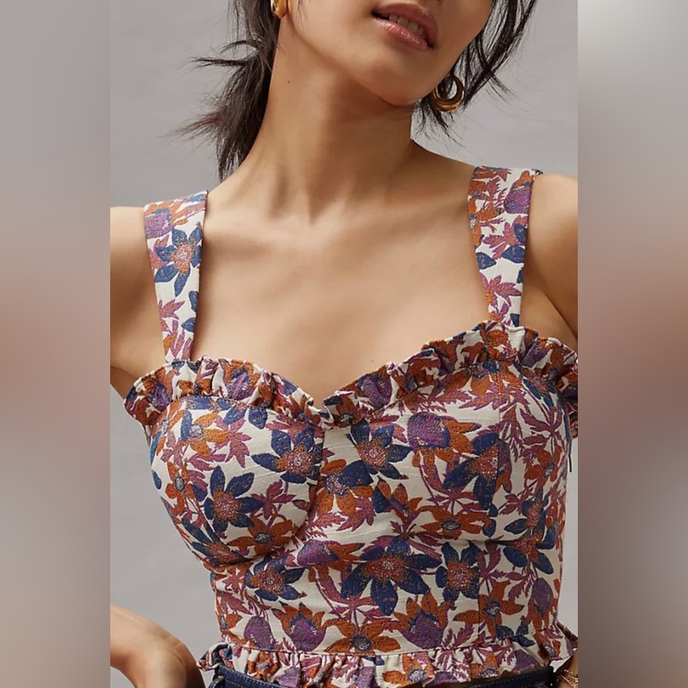 Sachin & Babi x Anthropologie jacquard crop top